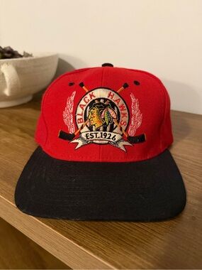 Chicago Blackhawks Red & Black Snapback Hat